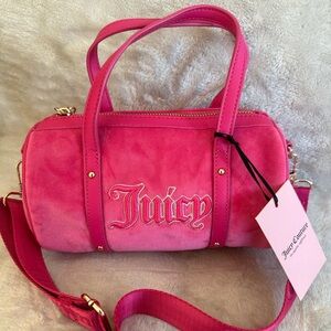 Juicy Couture Hot Pink Velour Barrel Bag